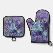Periwinkle Garden Ofenhandschuh & Topflappen-Set (Vorderseite)