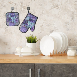 Periwinkle Garden Ofenhandschuh & Topflappen-Set