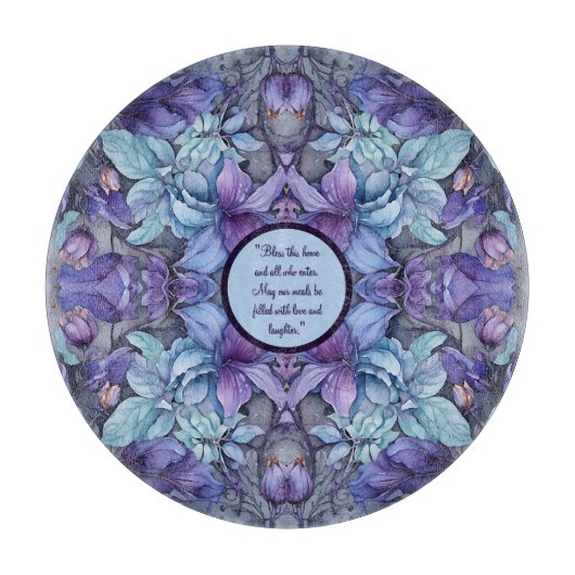 Periwinkle Garden Round Customizable Schneidebrett (Vorderseite)