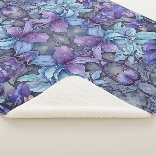 Periwinkle Garden Sherpa Blanket Sherpadecke (3/4)