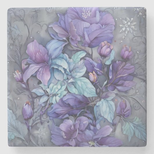 Periwinkle Garden Steinuntersetzer (Vorderseite)