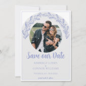 Periwinkle Garland Foto Save the Date (Vorderseite)