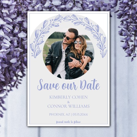 Periwinkle Garland Foto Save the Date