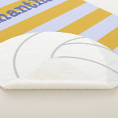 Periwinkle & Gelber Riesenvolleyball gestreift Sherpadecke (3/4)