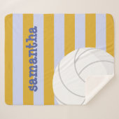 Periwinkle & Gelber Riesenvolleyball gestreift Sherpadecke (Vorderseite (Horizontal))