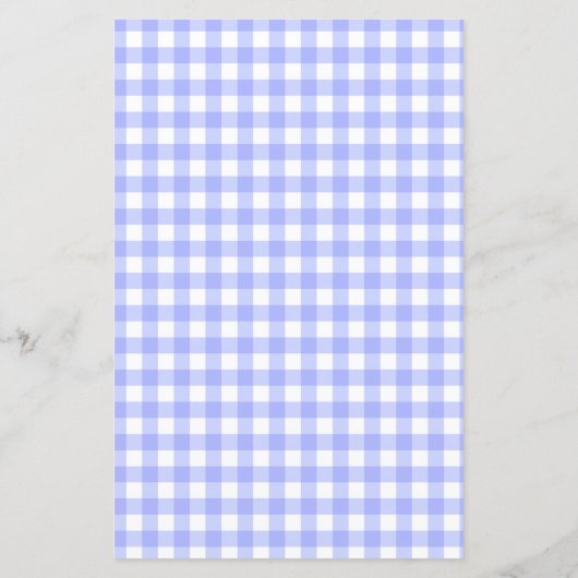Periwinkle Gingham Karos Hübsch Stationery Paper (Rückseite)