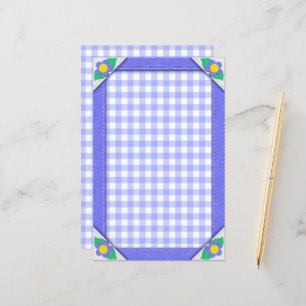Periwinkle Gingham Karos Hübsch Stationery Paper