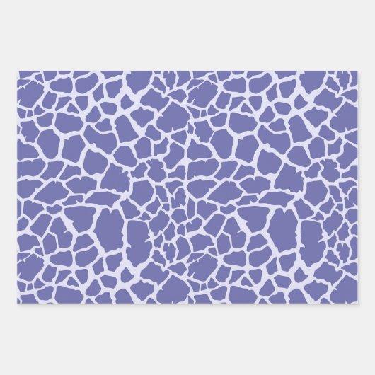 Periwinkle Giraffe Print Geschenkpapier Set (Vorderseite)