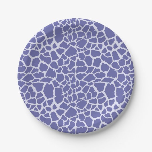 Periwinkle Giraffe Print Pappteller (Vorderseite)