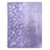 Periwinkle Glitzer Lavender Blue Girly Signature Notizblock (Vorderseite)