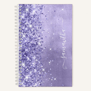 Periwinkle Glitzer Lavender Blue Girly Signature Notizblock