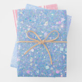 Periwinkle Glitzer Rosa Schneeflocke Geschenkpapier Set (Beispiel)