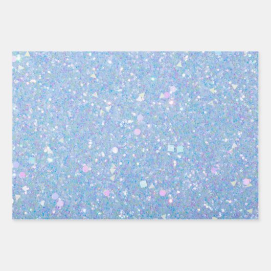 Periwinkle Glitzer Rosa Schneeflocke Geschenkpapier Set (Vorderseite)