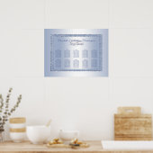 Periwinkle Glitzer & Silver Wedding Rings Poster (Küche)