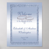 Periwinkle Glitzer & Silver Wedding Rings Poster (Vorne)