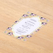 Periwinkle Gold Purple Floral Muslim Wedding Acryleinladungen (Ablage )