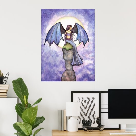 Periwinkle Gothic Fairy Art Poster Print (Heimbüro)