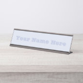 Periwinkle Gray Soft Weiß Pastellfarben Schreibtischnamensplakette (Vorderseite )