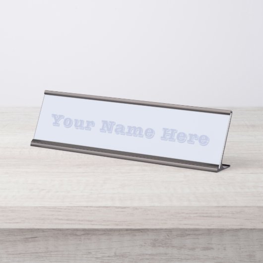 Periwinkle Gray Soft Weiß Pastellfarben Schreibtischnamensplakette (Vorderseite )