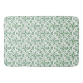 Periwinkle Green White Decorative Choral Badematte (Vorderseite)