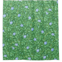 Periwinkle Green White Decorative Choral Duschvorhang