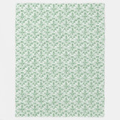 Periwinkle Green White Decorative Choral Fleecedecke (Vorderseite)