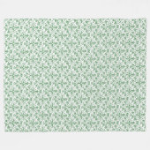 Periwinkle Green White Decorative Choral Fleecedecke (Vorderseite (Horizontal))