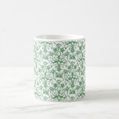 Periwinkle Green White Decorative Choral Kaffeetasse (Mittel)