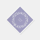 Periwinkle Hand druckt Holly Wreath Weihnachten Serviette (Ecke)