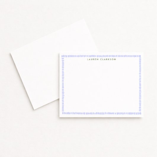 Periwinkle Hand-Painted Border Note Card Einladung