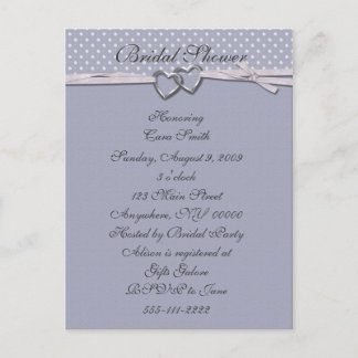 Periwinkle Hearts Bridal Dusche Einladung