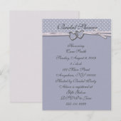 Periwinkle Hearts Bridal Dusche Einladung (Vorne/Hinten)