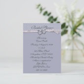 Periwinkle Hearts Bridal Dusche Einladung (Stehend Vorderseite)