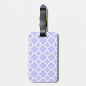 Periwinkle Hellblaues Quatrefolienmuster Gepäckanhänger (Rückseite vertikal)