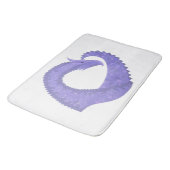 Periwinkle Herzdrache auf Weiß Badematte (Schrägansicht)