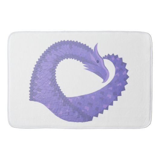 Periwinkle Herzdrache auf Weiß Badematte (Vorderseite)