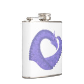 Periwinkle Herzdrache auf Weiß Flachmann (Rechts)