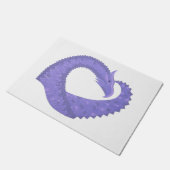 Periwinkle Herzdrache auf Weiß Fußmatte (Schrägansicht)