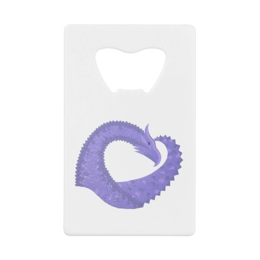 Periwinkle Herzdrache auf Weiß Geldkarten Flaschenöffner (Vorderseite)