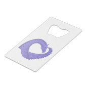 Periwinkle Herzdrache auf Weiß Geldkarten Flaschenöffner (Rückseite Schrägansicht)