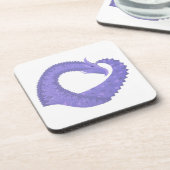 Periwinkle Herzdrache auf Weiß Getränkeuntersetzer (Linke Seite)