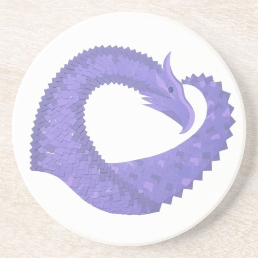 Periwinkle Herzdrache auf Weiß Getränkeuntersetzer (Vorne)