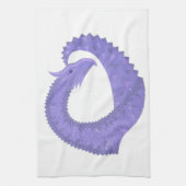 Periwinkle Herzdrache auf Weiß Handtuch (Vertikal)
