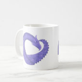 Periwinkle Herzdrache auf Weiß Kaffeetasse (Vorderseite Links)