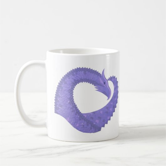 Periwinkle Herzdrache auf Weiß Kaffeetasse (Links)