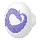 Periwinkle Herzdrache auf Weiß Keramikknauf (Rechts)