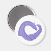 Periwinkle Herzdrache auf Weiß Magnet (Vorderseite/Rückseite)