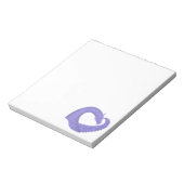Periwinkle Herzdrache auf Weiß Notizblock (Rotiert)