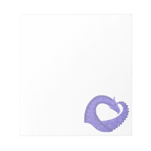 Periwinkle Herzdrache auf Weiß Notizblock (Vorderseite)