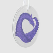 Periwinkle Herzdrache auf Weiß Ornament (Vorderseite)